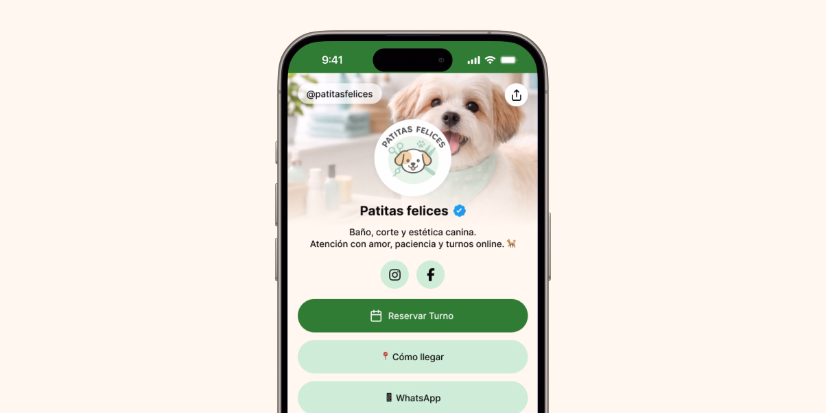 Página online para reservar turnos en peluquería canina